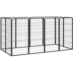 Parc Pour Chien 12panneaux Noir 50x100cm Acier Enduit De Poudre Vidaxl