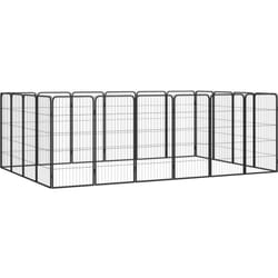 Parc Pour Chien 20panneaux Noir 50x100cm Acier Enduit De Poudre Vidaxl