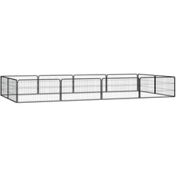 Vidaxl - Parc pour chien 12panneaux Noir 100x50cm Acier enduit de poudre