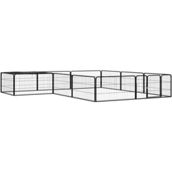 Vidaxl - Parc pour chien 12panneaux Noir 100x50cm Acier enduit de poudre