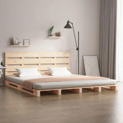 VIDAXL Cadre de lit sans matelas 135x190 cm - Bois de pin