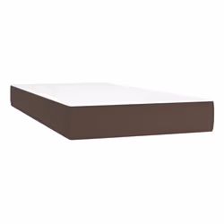 VidaXL 347725, Taille lit simple/twin, Matelas à ressorts, Moyen, Marron, Blanc, Coton, Simili-cuir, Polyester, mousse