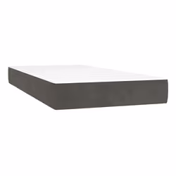 VidaXL 347729, Taille lit simple/twin, Matelas à ressorts, Moyen, Gris foncé, Blanc, Polyester, mousse