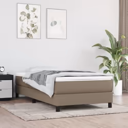 VidaXL 347738, Taille lit simple/twin XL, Matelas à ressorts, Moyen, Taupe, Blanc, Polyester, mousse