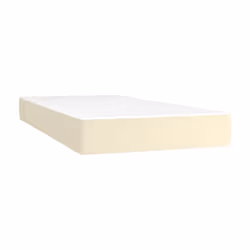 VidaXL 347744, Taille lit simple/twin, Matelas à ressorts, Moyen, Crème, Blanc, Coton, Simili-cuir, Polyester, mousse