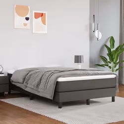 VidaXL 347766, Taille double/complet, Matelas à ressorts, Moyen, Gris, Blanc, Simili-cuir, mousse