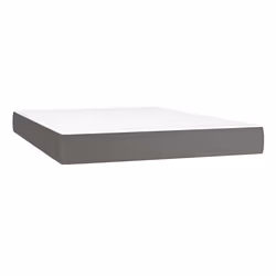 VidaXL 347786, Taille double/complet, Matelas à ressorts, Moyen, Gris, Blanc, Coton, Simili-cuir, Polyester, mousse