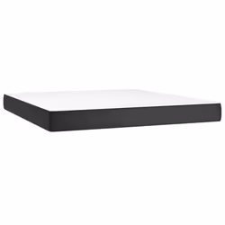 VidaXL 347822, Taille Queen, Matelas à ressorts, Moyen, Noir, Blanc, Simili-cuir, mousse