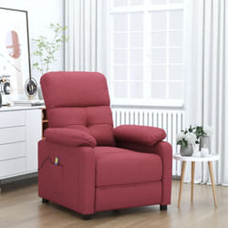 Fauteuil de massage Rouge bordeaux Tissu Vidaxl