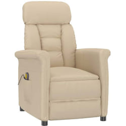 Chaise de massage Crème 70.5 x 96.5 x 95 cm Tissu et métal vidaXL