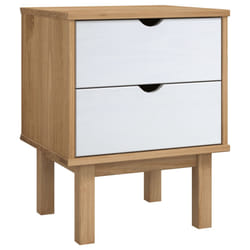 VidaXL 348578 Table de nuit et table de chevet Marron, Blanc