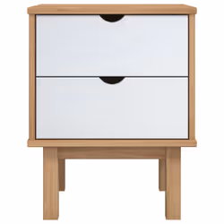 VidaXL 348578 Table de nuit et table de chevet Marron, Blanc