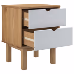 VidaXL 348578 Table de nuit et table de chevet Marron, Blanc - Vue supplémentaire 4