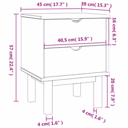 VidaXL 348578 Table de nuit et table de chevet Marron, Blanc - Vue supplémentaire 6