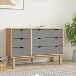 Vidaxl - Commode otta Marron et gris 111x42x73,5 cm Bois de pin massif