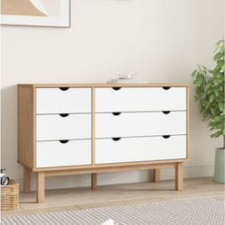 Vidaxl - Commode otta marron et blanc 111x43x73,5 cm bois de pin massif