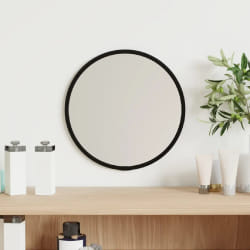 vidaXL Miroir mural Noir Ø 20 cm