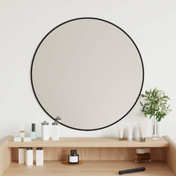 Vidaxl - Miroir mural Noir ø 60 cm Rond