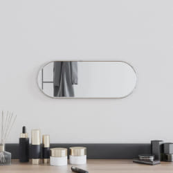 vidaXL Miroir mural argenté ovale