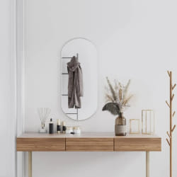 vidaXL Miroir mural Argenté Ovale 90x40 cm