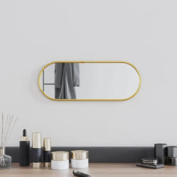 vidaXL Miroir Ovale Doré 40x15 cm