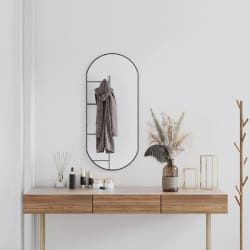 vidaXL Miroir mural Noir 90x40 cm