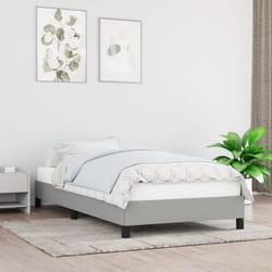 346680 vidaXL Cadre de lit Gris clair 90x190 cm Tissu