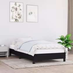 346682 vidaXL Cadre de lit Noir 90x190 cm Tissu