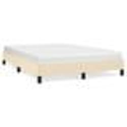 346725  vidaXL Cadre de lit Crème 140 x 200 cm Tissu