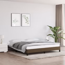 vidaXL Cadre de lit sans matelas marron foncé 160x200 cm tissu - 160 x 200 cm