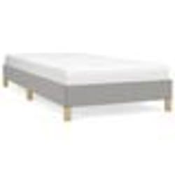 346794  vidaXL Cadre de lit Gris clair 100x200 cm Tissu