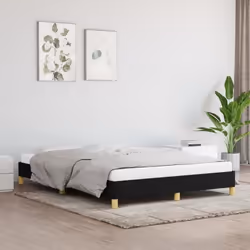 346820 vidaXL Cadre de lit Noir 140x200 cm Tissu