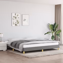 346843 vidaXL Cadre de lit Gris foncé 200 x 200 cm Tissu