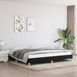 vidaXL Cadre de lit - Noir 200x200 cm Tissu