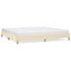 346847 vidaXL Cadre de lit Crème 200 x 200 cm Tissu
