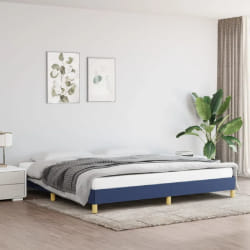 Cadre de lit sans matelas bleu 200x200 cm