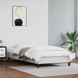 346875 vidaXL Cadre de lit Blanc 90x190 cm Similicuir