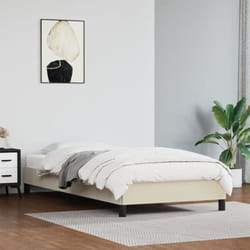 Cadre de lit sans matelas crème 90x190 cm similicuir Vidaxl