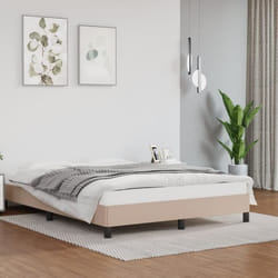 346903 vidaXL Cadre de lit Cappuccino 140x190 cm Similicuir