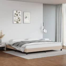 vidaXL Cadre de lit similicuir 200x200 cm - Cappuccino