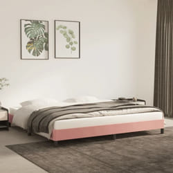 vidaXL Cadre de lit sans matelas rose 200x200 cm velours - 200 x 200 cm