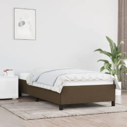 vidaXL Cadre de lit tissu marron foncé