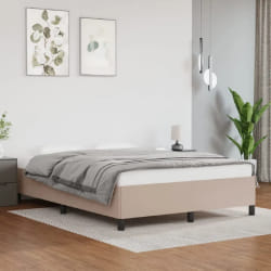 vidaXL Cadre de lit sans matelas - Cappuccino 140x200 cm Similicuir