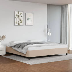vidaXL Cadre de lit sans matelas Cappuccino 200x200 cm Similicuir
