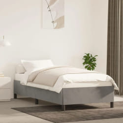 vidaXL Cadre de lit sans matelas gris clair 90x200 cm velours - 90 x 200 cm
