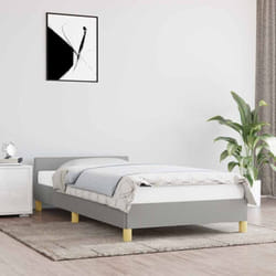 Vidaxl - Cadre de lit avec tête de lit Gris clair 90x190 cm Tissu