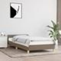 vidaXL Cadre de lit sans matelas taupe 100x200 cm tissu - 100 x 200 cm