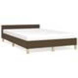 vidaXL Cadre de lit sans matelas marron foncé 120x200 cm tissu - 120 x 200 cm