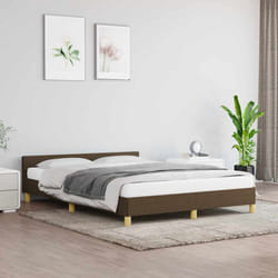 Vidaxl - Cadre de lit sans matelas marron foncé 140x190 cm tissu