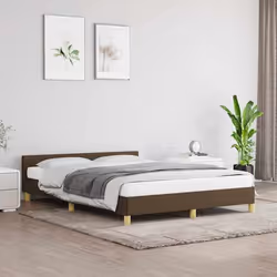 vidaXL Cadre de lit sans matelas marron foncé 140x200 cm tissu - 140 x 200 cm